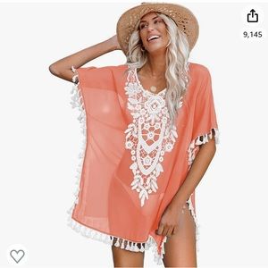 TWO Chiffon Tassel Women’s Beach Cover Ups- Bright and Fun! S/M